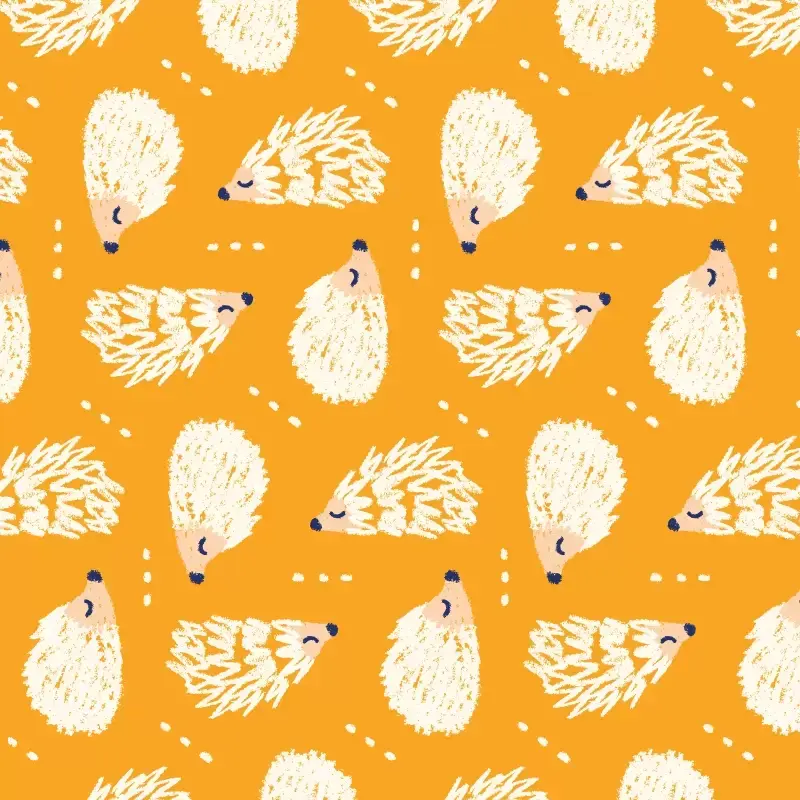 Hedgehogs pattern in yellow