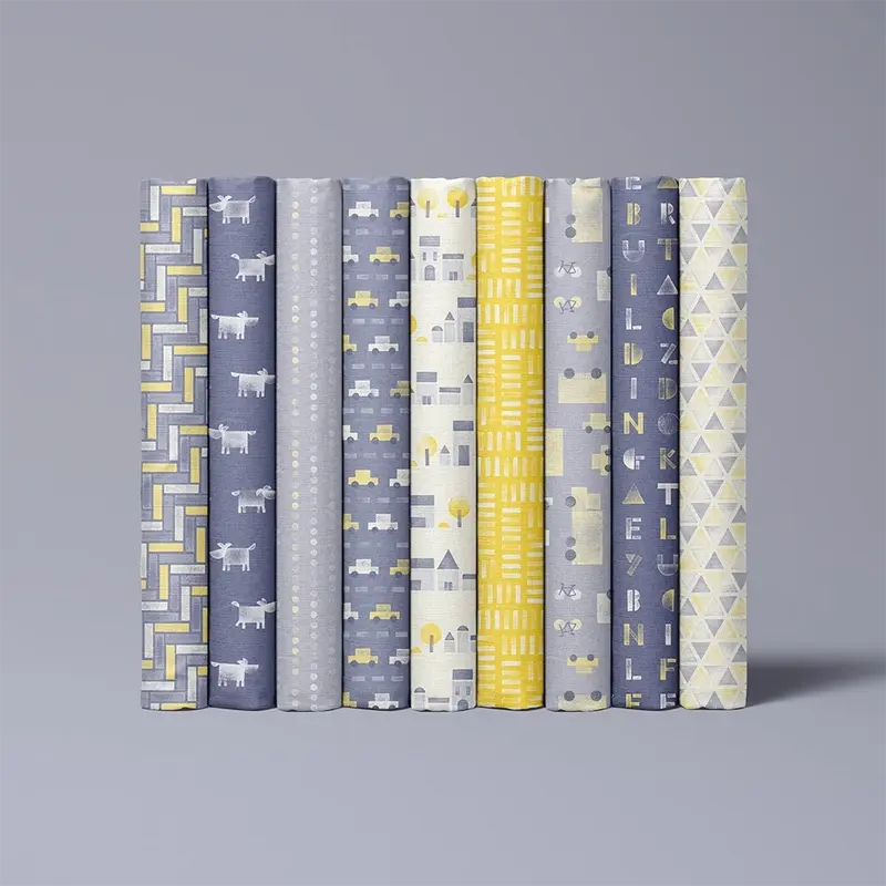 Stamp city fabric bolts evening colourway